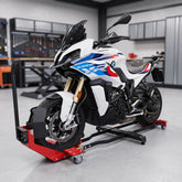 🔥 Heavy-Duty 360° Movable Motorcycle Wheel Chock Stand – Easy Parking, Transport & Storage Solution