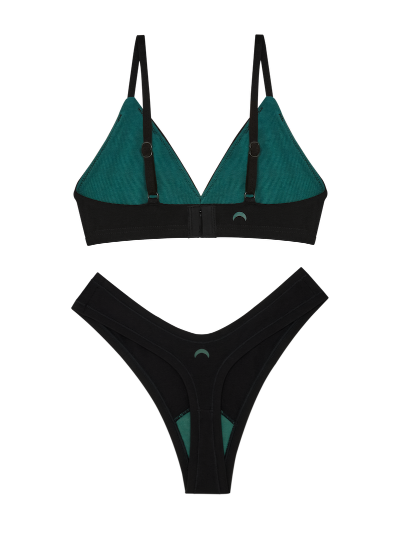 Triangle Bra Dipped Thong Set