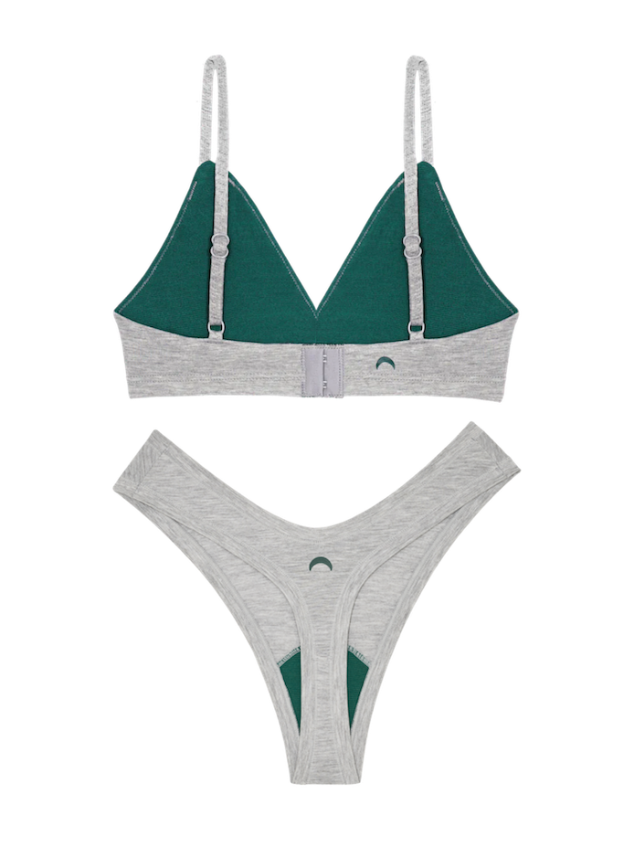 Triangle Bra Dipped Thong Set