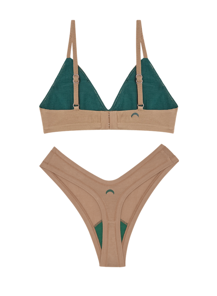 Triangle Bra Dipped Thong Set